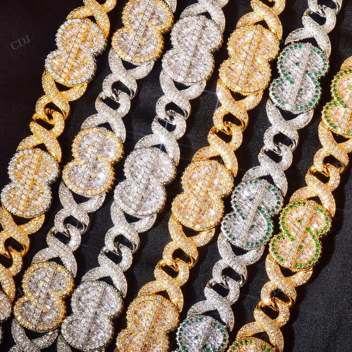 14mm Infinity Link Dollar Sign Hip Hop Chain hip hop jewelry CustomDiamJewel
