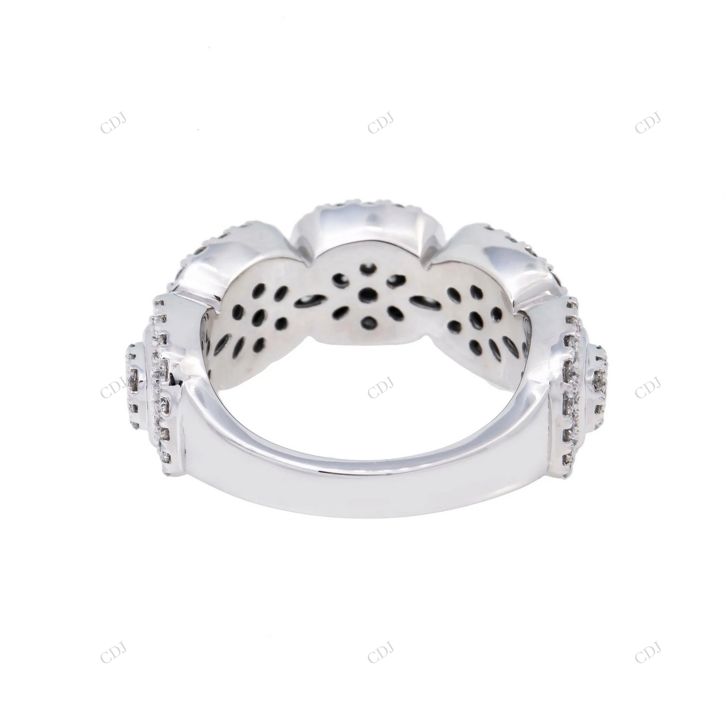 Iced Out 14K Cluster Halo Moissanite Eternity Ring hip hop jewelry customdiamjewel