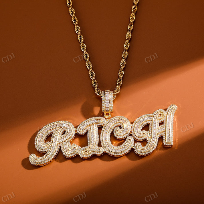 Hip Hop Iced Out RICH Moissanite Diamond Pendant hip hop jewelry CustomDiamJewel