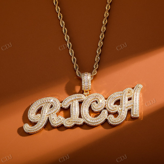 Hip Hop Iced Out RICH Moissanite Diamond Pendant hip hop jewelry CustomDiamJewel