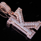 1.5" 1.5CTW Full Iced Out Natural Diamond Initial K Letter Pendant CustomDiamJewel