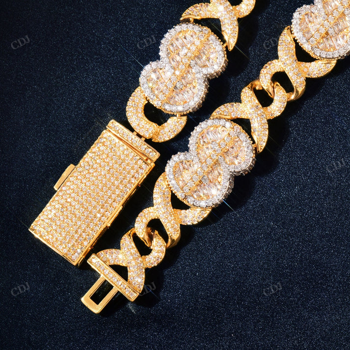 14mm Infinity Link Dollar Sign Hip Hop Chain hip hop jewelry CustomDiamJewel