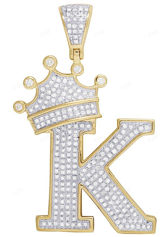 0.65 CTW Custom Natural Diamond "K" Letter Pendant CustomDiamJewel