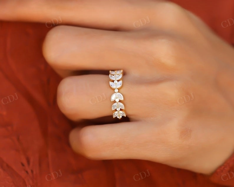 14K Gold Marquise Diamond Wedding Band  customdiamjewel   