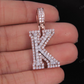 1.5" 1.5CTW Full Iced Out Natural Diamond Initial K Letter Pendant CustomDiamJewel