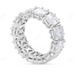 14Kt Emerald Diamond White Gold Eternity Illusion Band Engagement Ring CustomDiamJewel