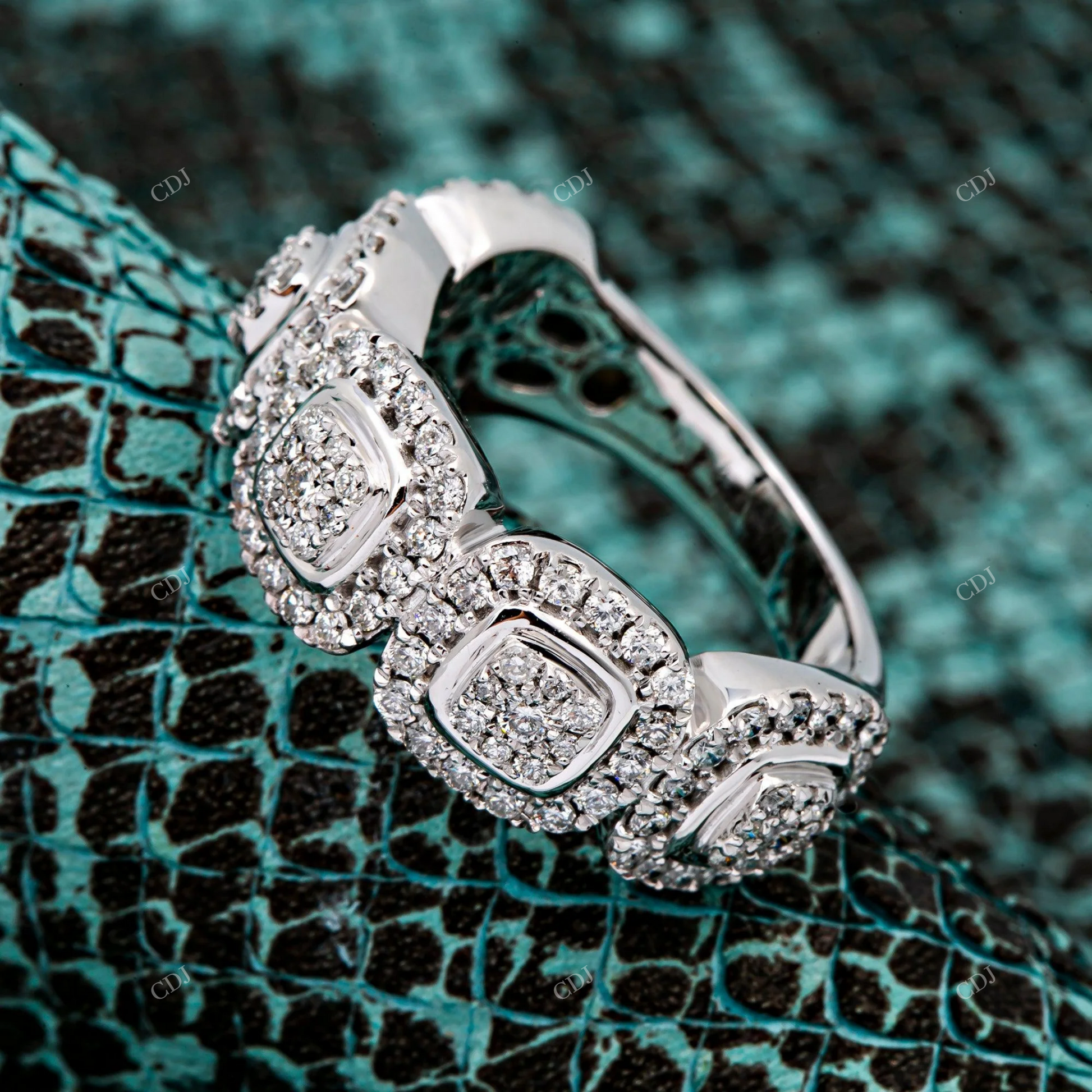 Iced Out 14K Cluster Halo Moissanite Eternity Ring hip hop jewelry customdiamjewel