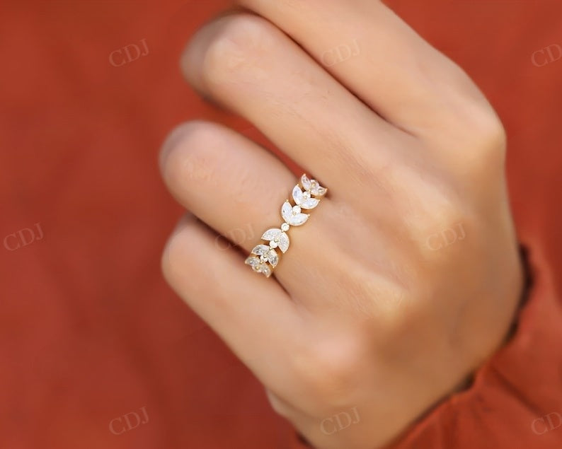 14K Gold Marquise Diamond Wedding Band  customdiamjewel   