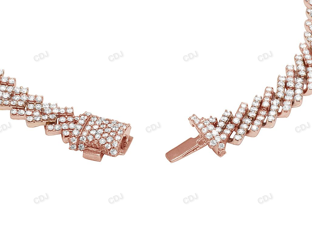 Trendy One Row Silver Moissanite Cuban Bracelets