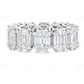 14Kt Emerald Diamond White Gold Eternity Illusion Band Engagement Ring CustomDiamJewel