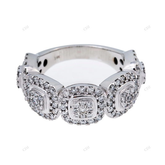 Iced Out 14K Cluster Halo Moissanite Eternity Ring hip hop jewelry customdiamjewel