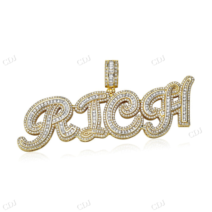 Hip Hop Iced Out RICH Moissanite Diamond Pendant hip hop jewelry CustomDiamJewel