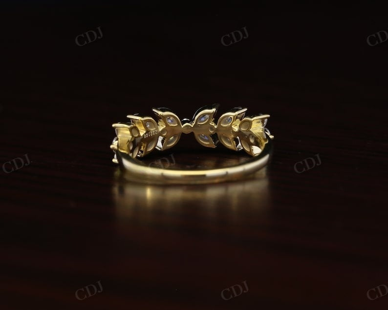 14K Gold Marquise Diamond Wedding Band  customdiamjewel   