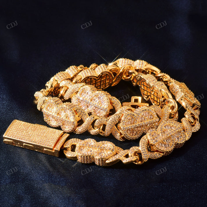 14mm Infinity Link Dollar Sign Hip Hop Chain hip hop jewelry CustomDiamJewel