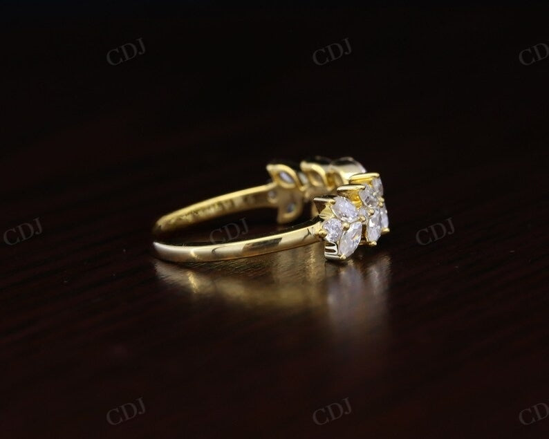 14K Gold Marquise Diamond Wedding Band  customdiamjewel   
