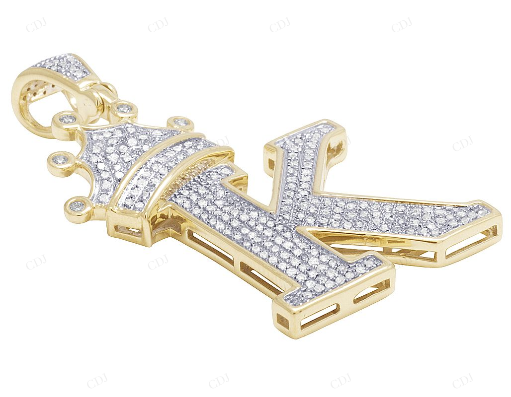 0.65 CTW Custom Natural Diamond "K" Letter Pendant CustomDiamJewel