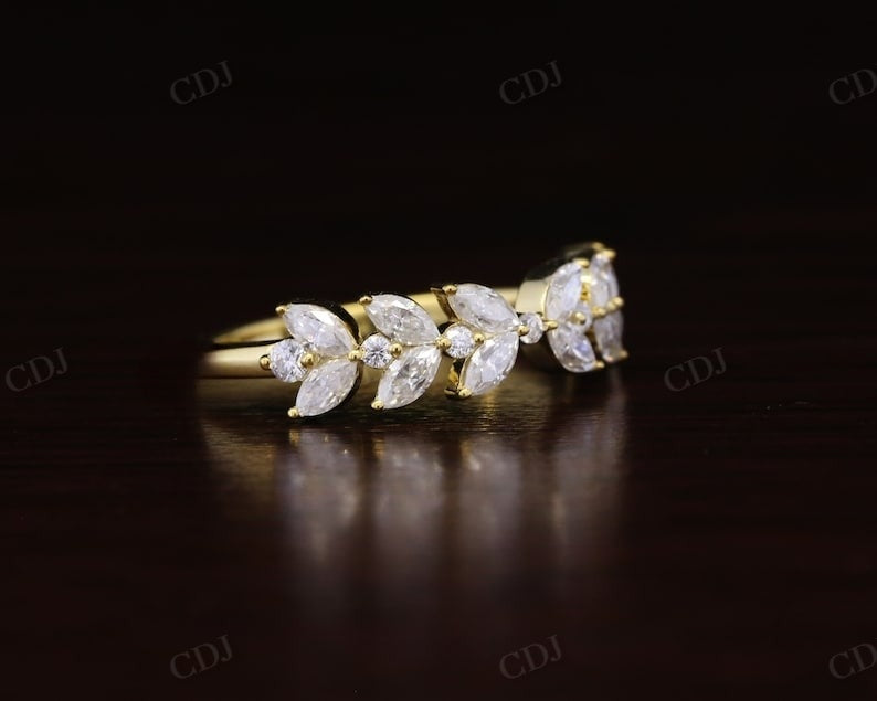 14K Gold Marquise Diamond Wedding Band  customdiamjewel   