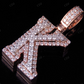 1.5" 1.5CTW Full Iced Out Natural Diamond Initial K Letter Pendant CustomDiamJewel