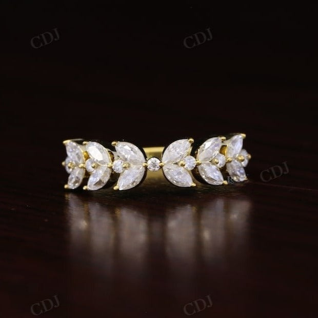 14K Gold Marquise Diamond Wedding Band  customdiamjewel   