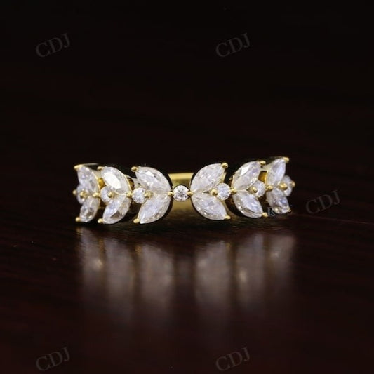 14K Gold Marquise Diamond Wedding Band  customdiamjewel   