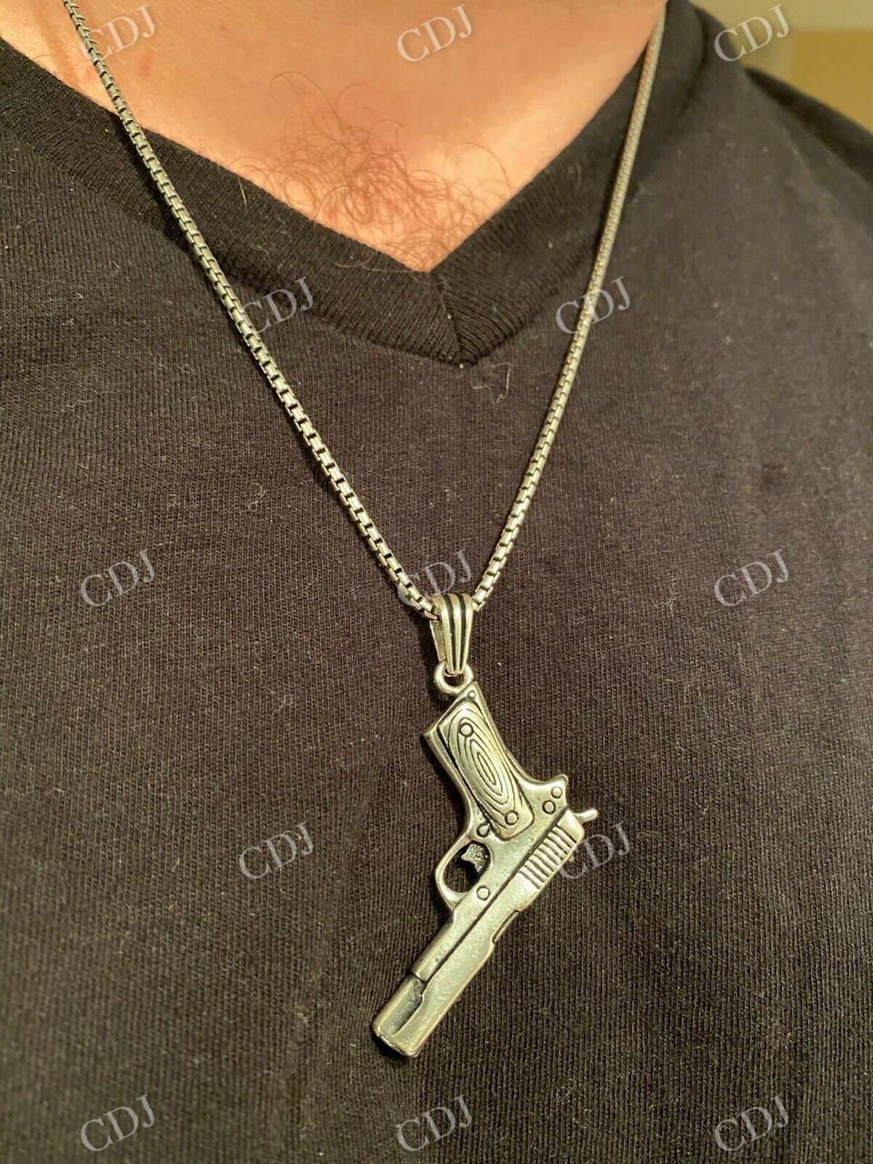 Yellow gold Gun Unique Style Pendant customdiamjewel