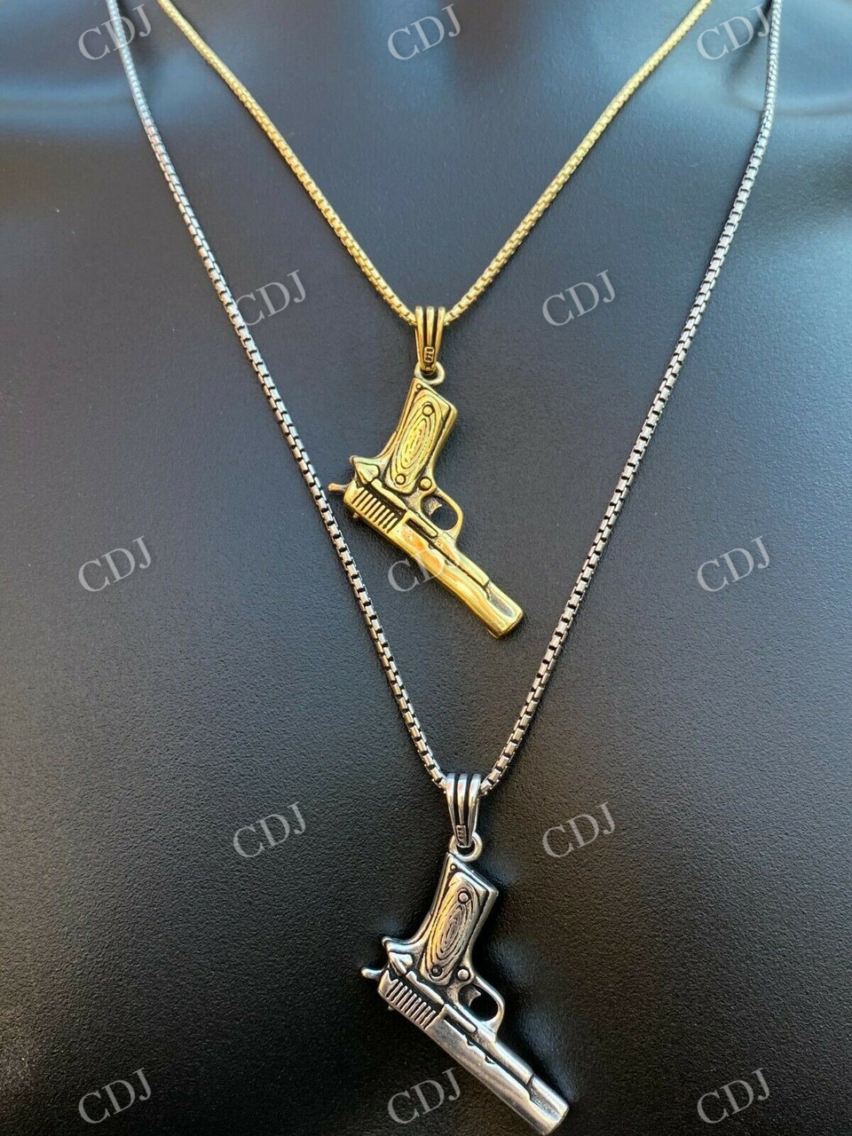 Yellow gold Gun Unique Style Pendant customdiamjewel