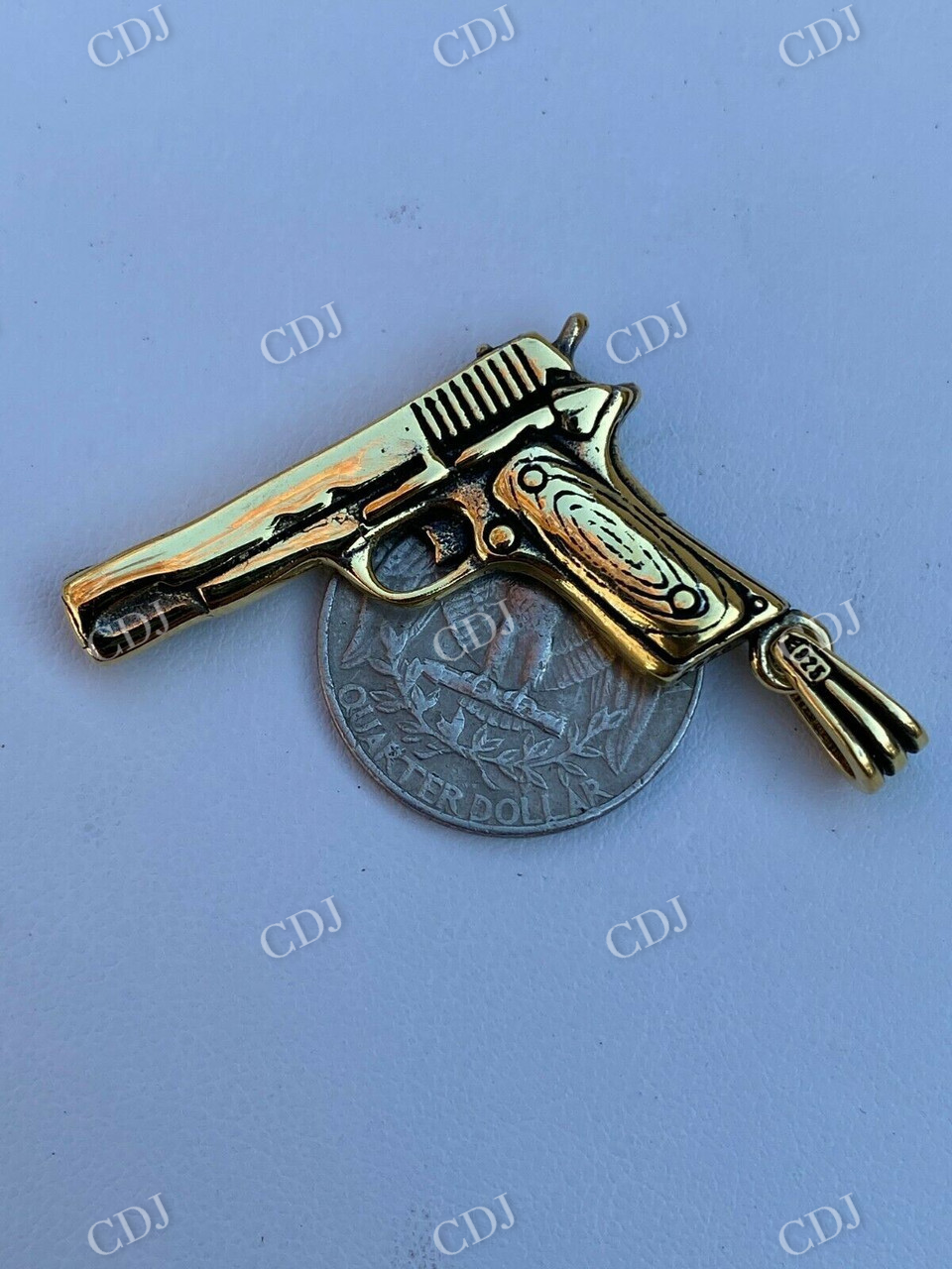 Yellow gold Gun Unique Style Pendant customdiamjewel