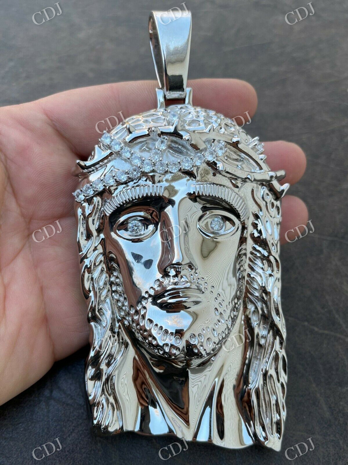 925 Sterling Silver Jesus Piece Pendant  customdiamjewel   