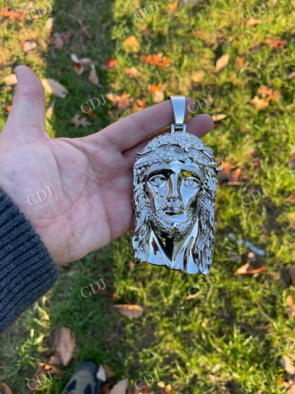 925 Sterling Silver Jesus Piece Pendant  customdiamjewel   