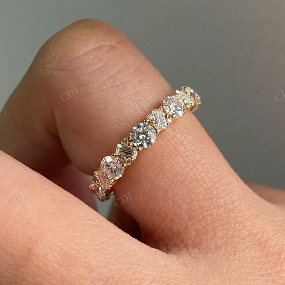 Baguette And Round Lab Grown Diamond Band