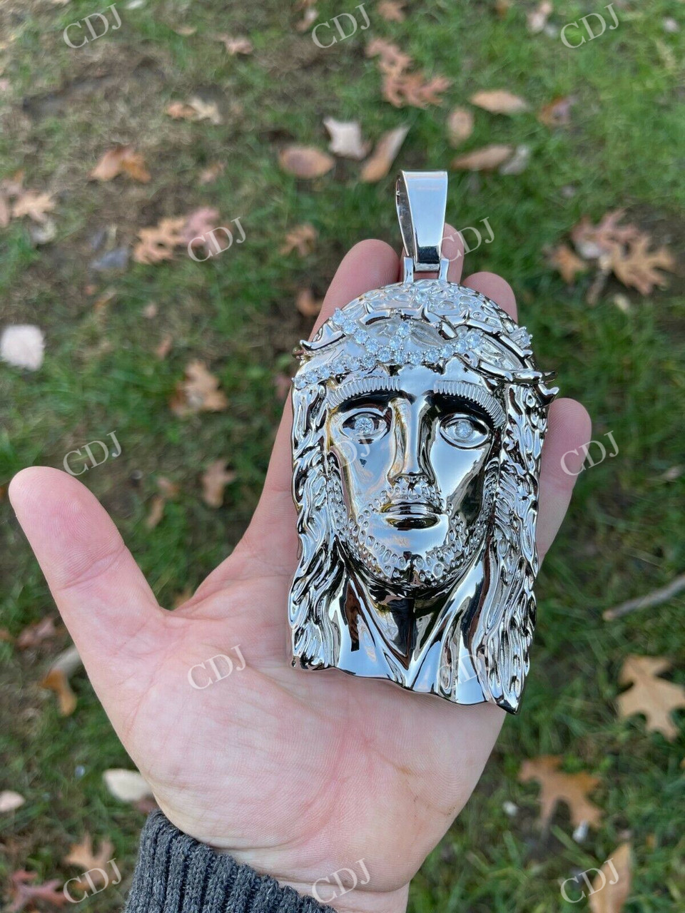 925 Sterling Silver Jesus Piece Pendant  customdiamjewel   