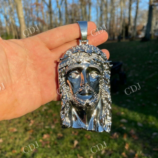 925 Sterling Silver Jesus Piece Pendant  customdiamjewel   