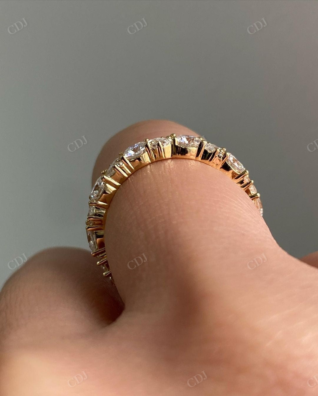 Baguette And Round Lab Grown Diamond Band