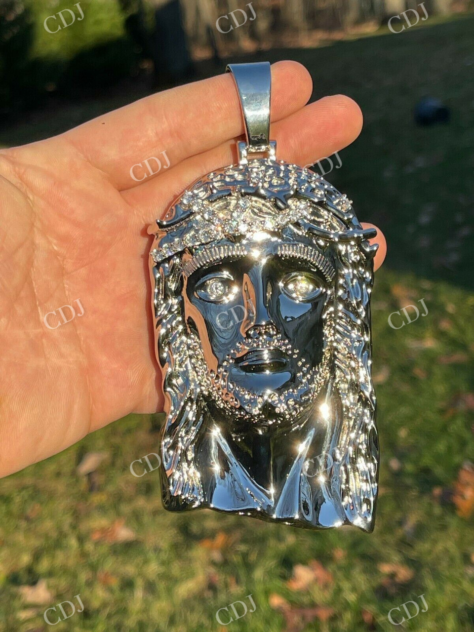 925 Sterling Silver Jesus Piece Pendant  customdiamjewel   
