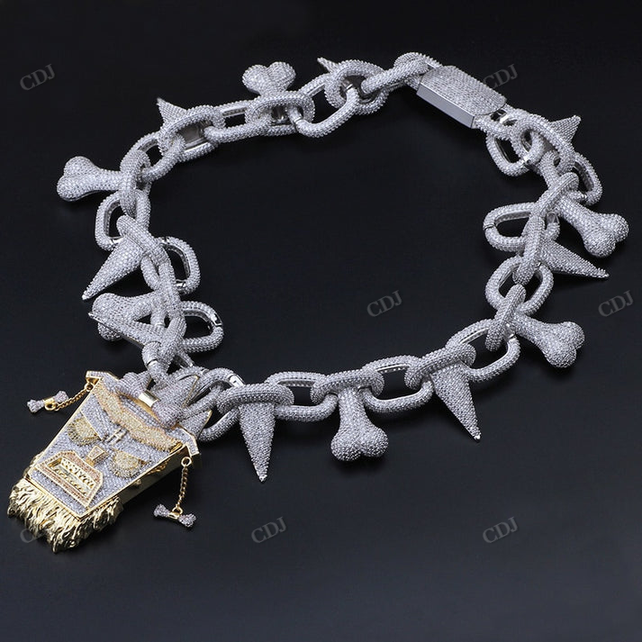 Iced Out Diamond Tiki Head Hip Hop Chain hip hop jewelry CustomDiamJewel