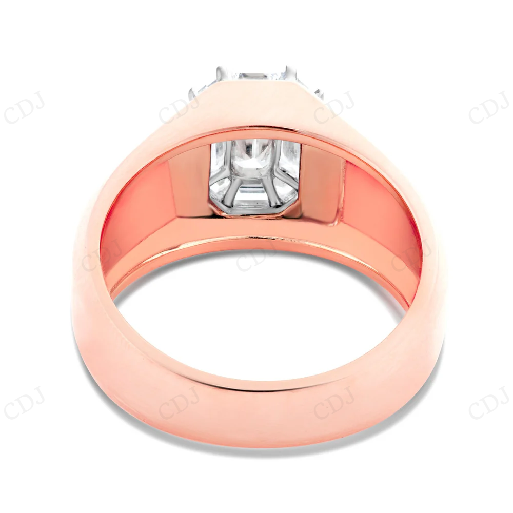 18Kt Emerald Moisanite Cluster Diamond Ring Engagement Ring CustomDiamJewel