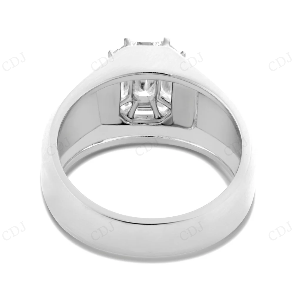 18Kt Emerald Moisanite Cluster Diamond Ring Engagement Ring CustomDiamJewel