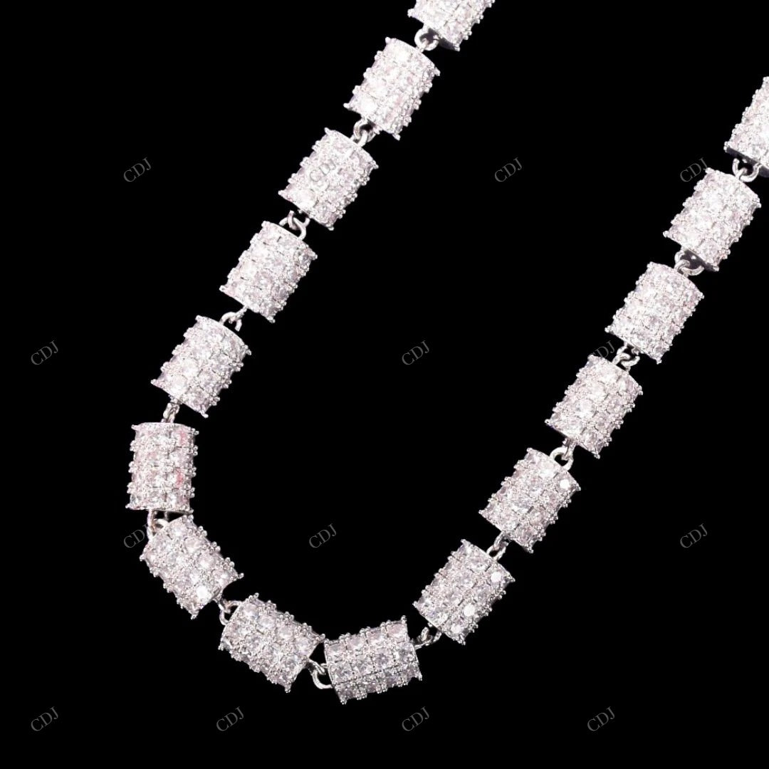 VVS Moissanite 925 Sterling Silver Gold Plated Chain CustomDiamJewel
