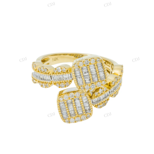 925 Silver Moissanite Baguette Wrap Ring Hip Hop Ring customdiamjewel