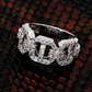 14k Iced Out Moissanite Cuban Link Ring hip hop jewelry customdiamjewel