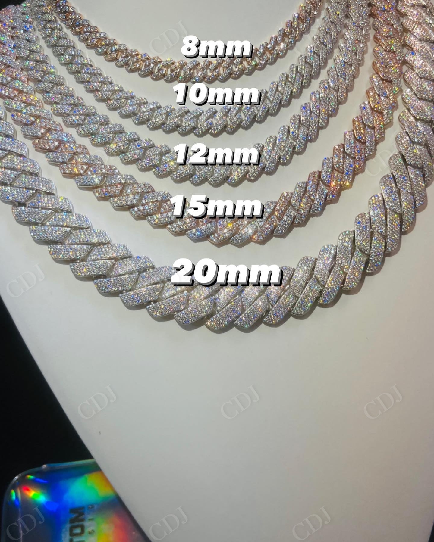 Best Quality VVS Clarity Moissanite Diamond Cuban Link Chain hip hop jewelry CustomDiamJewel   