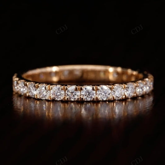 0.60CTW Round Cut Lab Grown Diamond Full Eternity Wedding Band  customdiamjewel 10KT Rose Gold VVS-EF