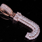 1.5" 1.05 CTW Two Tone Gold Diamond 3D Custom Initial 'J' Letter Pendant CustomDiamJewel