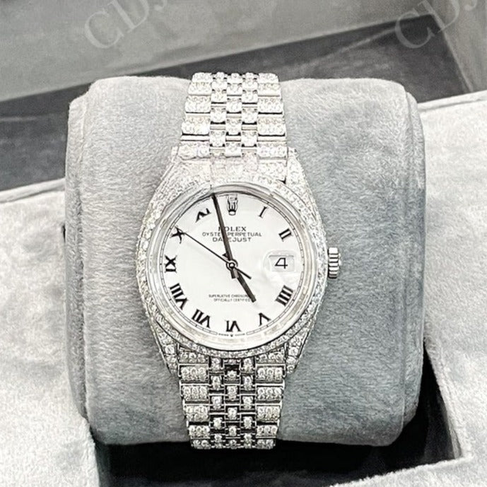 Rolex Small Bezel Buss Down Hip Hop Moissanite Watch customdiamjewel