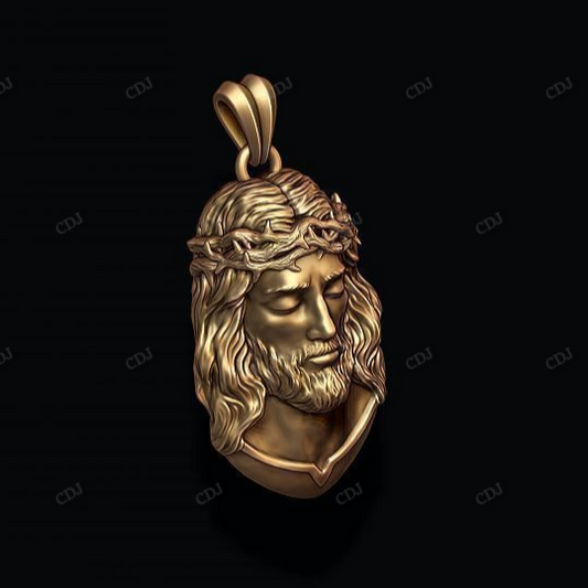 Custom Sterling Silver Jesus Face Pendant hip hop jewelry CustomDiamJewel