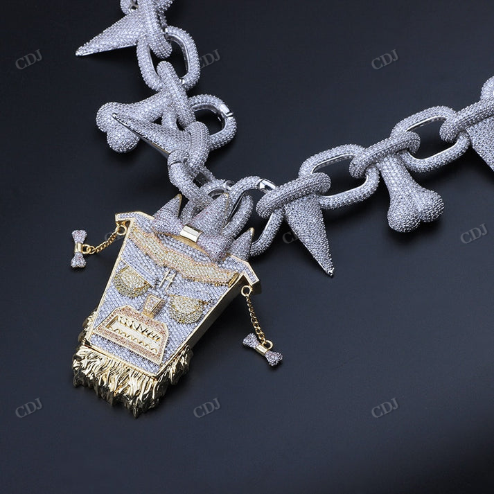 Iced Out Diamond Tiki Head Hip Hop Chain hip hop jewelry CustomDiamJewel