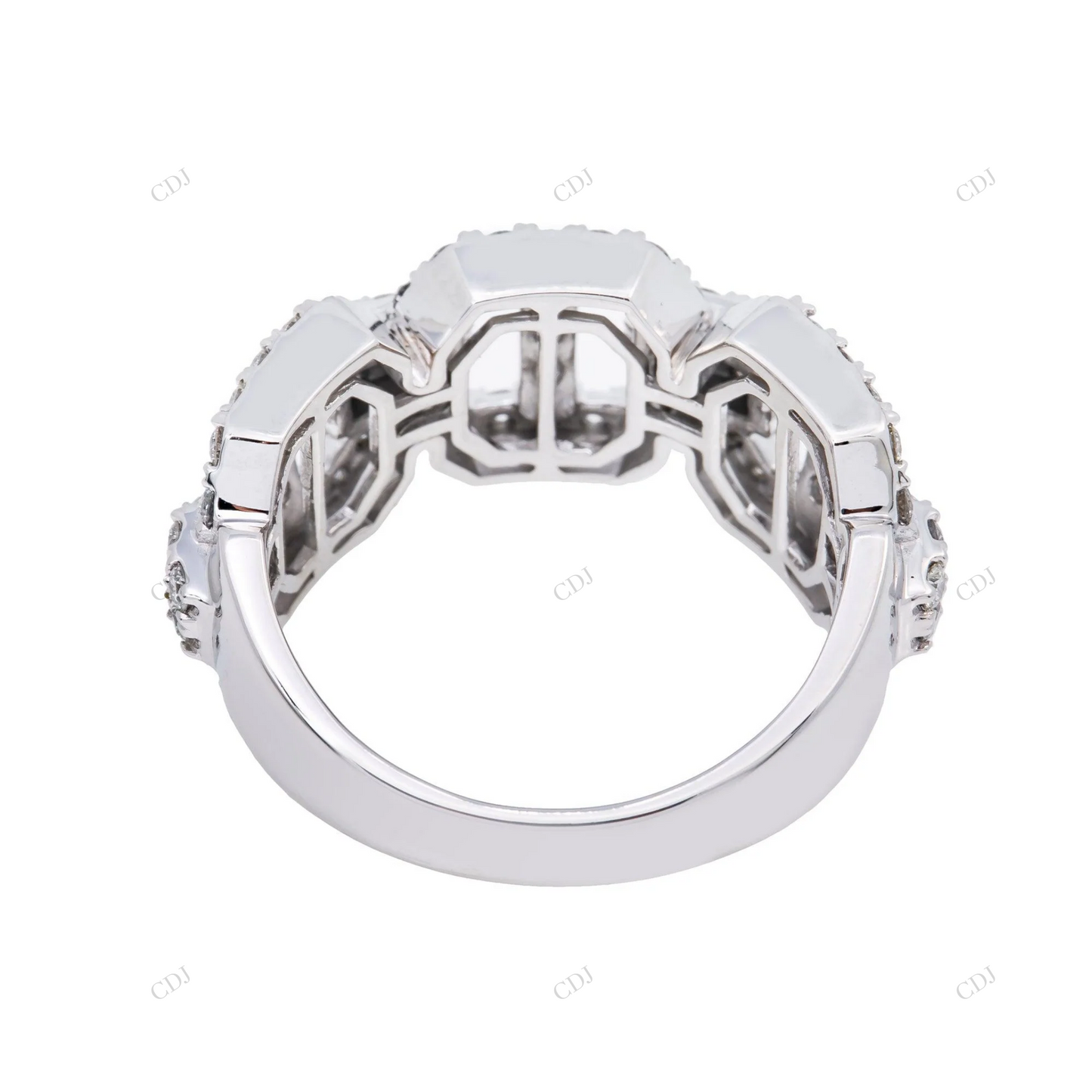 14k Iced Out Moissanite Cuban Link Ring hip hop jewelry customdiamjewel
