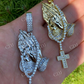 Praying Hands Cross Mens Diamond Pendant  customdiamjewel   