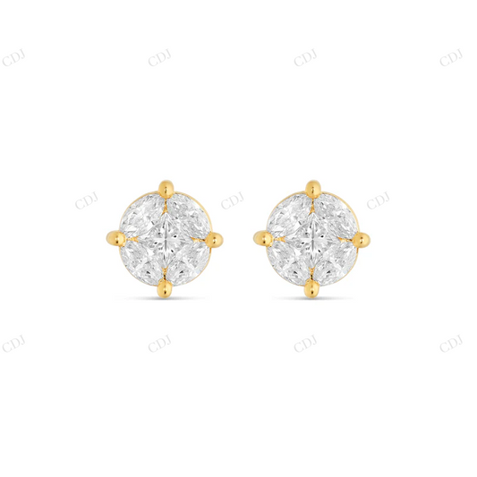 Medium Stud with Multi-Shape Moissanite Diamond Earring Stud earrings CustomDiamJewel