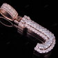 1.5" 1.05 CTW Two Tone Gold Diamond 3D Custom Initial 'J' Letter Pendant CustomDiamJewel